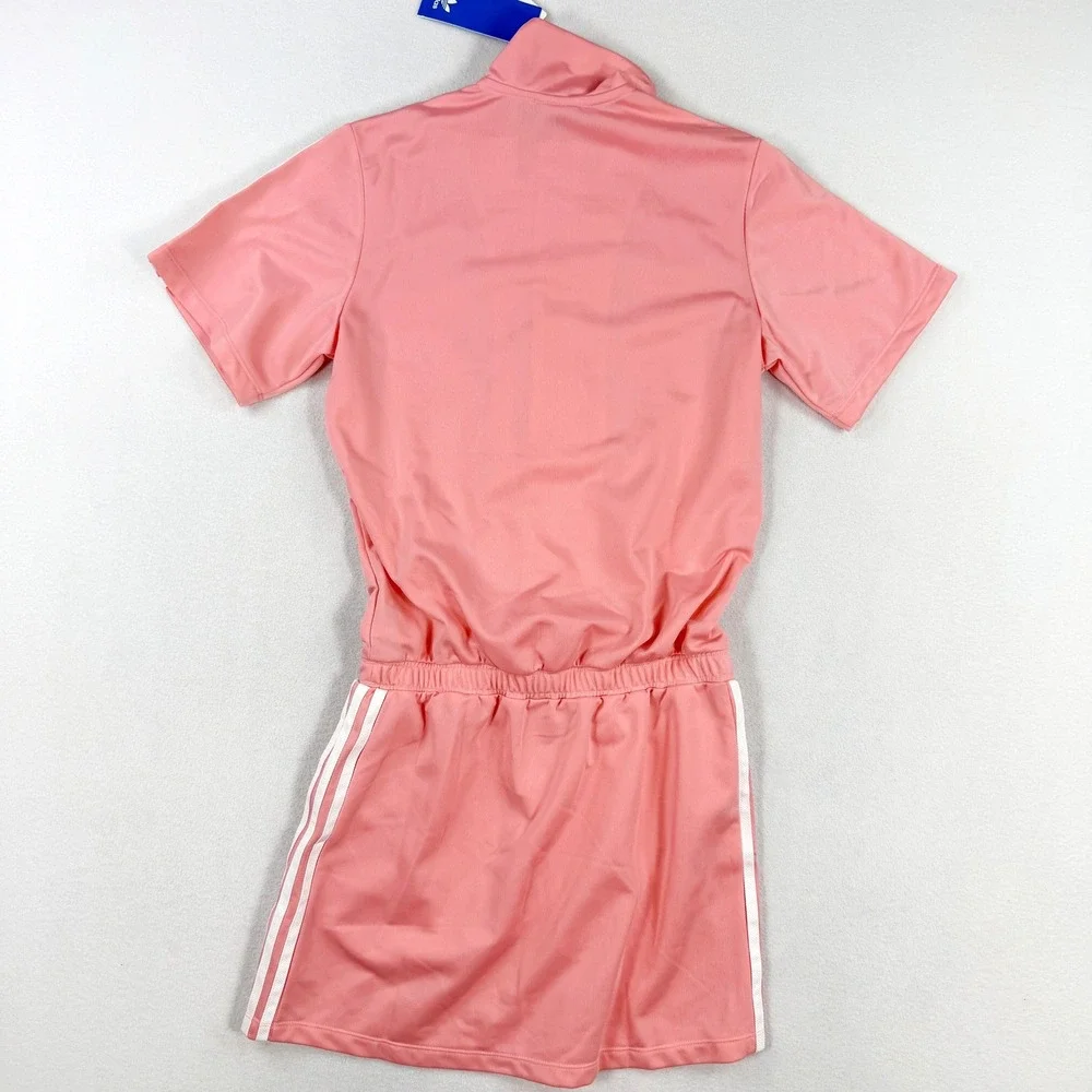 Adidas‎ Kids Firebird Dress Skirt Romper Size XL Pink White 3-Stripe JD3534